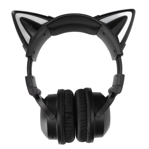Cuffie Bluetooth 5.2 a forma di gatto con design ergonomico, effetto luce RGB personalizzabile, cuffie da gioco cablate e wireless, microfono 2