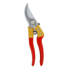 Tesoura de poda com cabo em alumínio fundido, design ergonômico e lâminas em aço SK5 de alta dureza, ideal para jardinagem e poda de plantas.