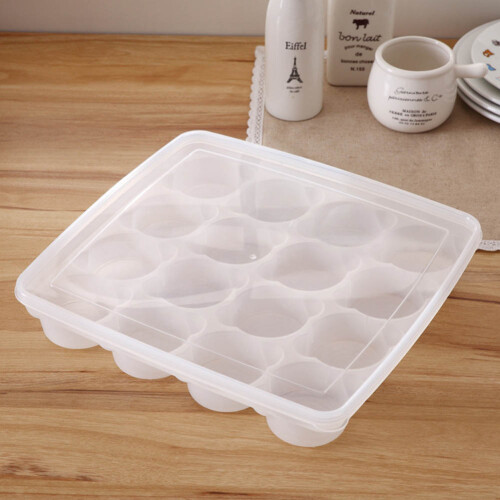 Egg Storage Container For Refrigerator, Stackable Egg Storage With Lid And 16 Slots PP Material Transparent Cover For Fridge Containers And 2