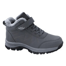 Winter Shoes Men's Warm Lined NonSlip Snow Boots Unisex Waterproof Hiking Shoes Orthopaedic Trainers UK 6.5 Dark Gray