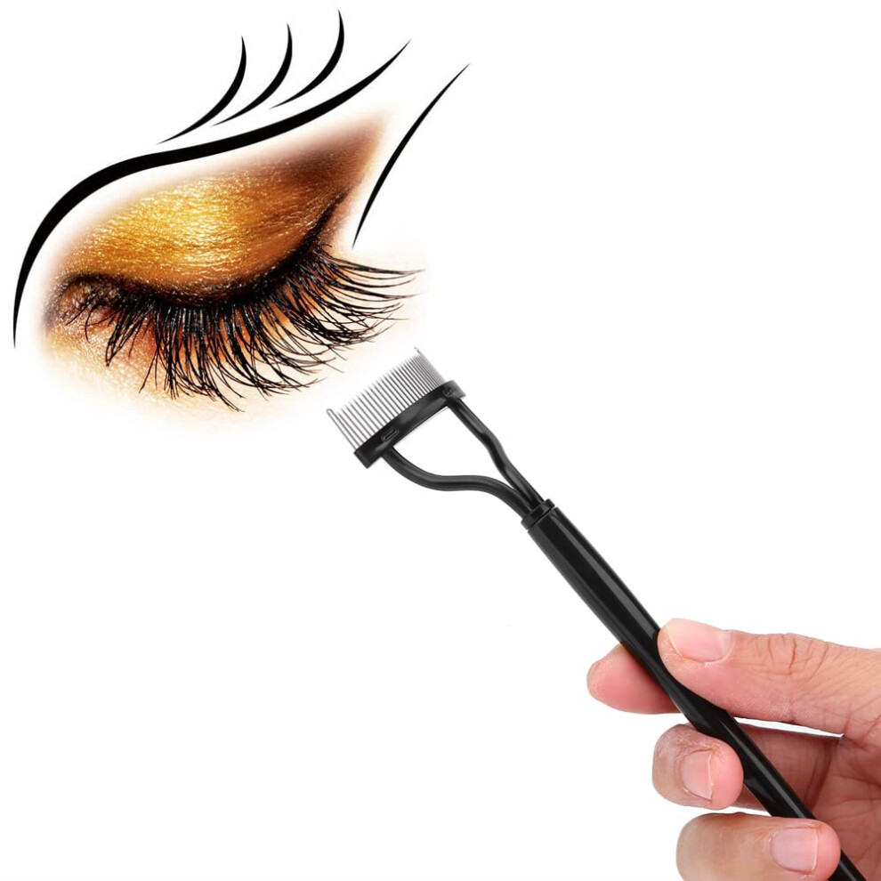 Eyelash Comb Stainless Steel Teeth AntiClump Lash Separator with Ergonomic Curved Handle