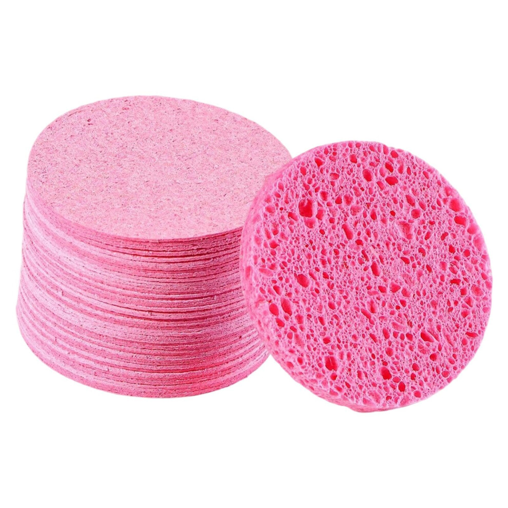 50Pcs Compressed Facial Cleansing Sponges Deep Pore Cleaning Makeup Removal Round Pads TravelFriendly