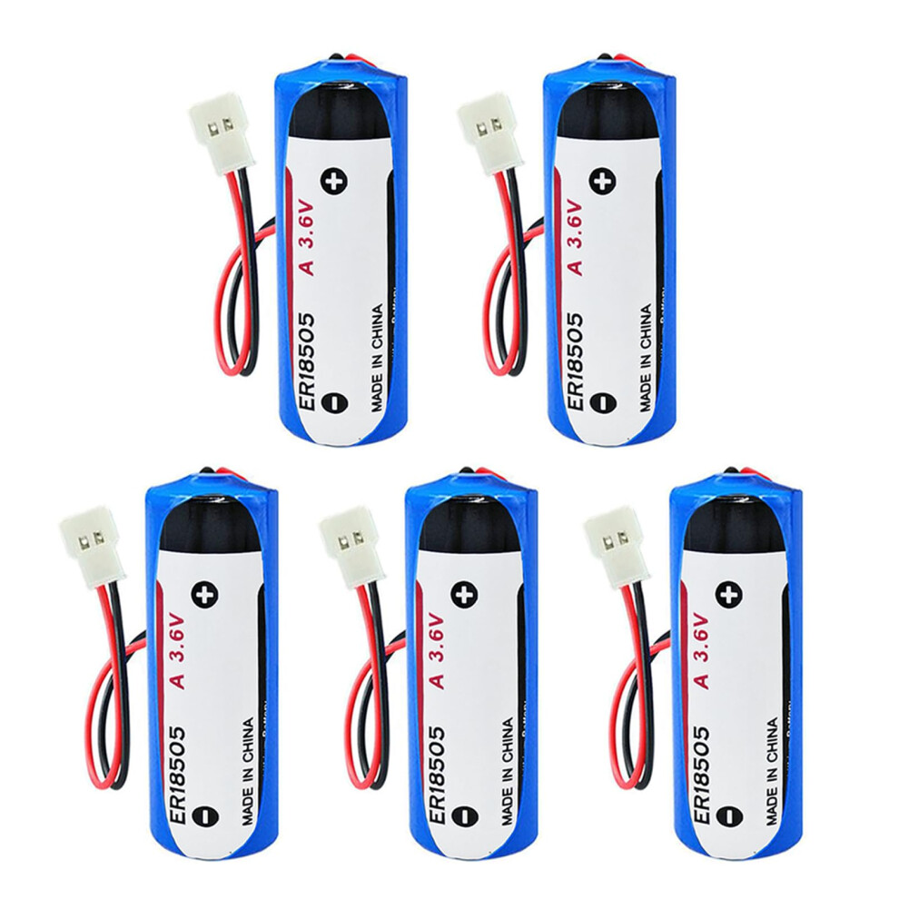 5 Pack Er18505 Lithium Battery 3.6V 4000Mah With 51005 Connector, Longlasting Energy Density 9199774789264