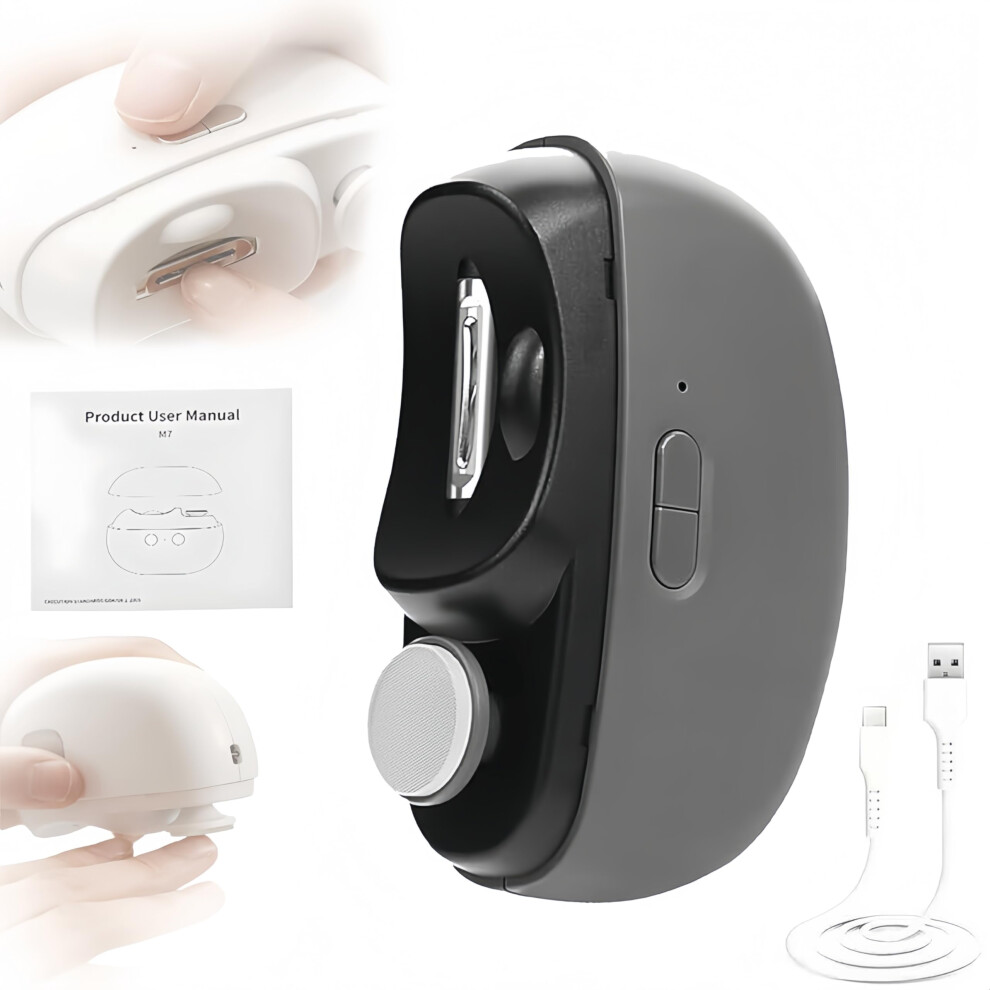 Light/Black Electric Nail Trimmer Usb Rechargeable With Led 2Speed Quiet Automatic Nail Clipper For Seniors And Adults,