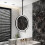 LED Vanity Mirror Round Hanging with Touch Control, 3Color Lighting, Ceiling Mount, 70cm Black Frame 1