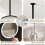 LED Vanity Mirror Round Hanging with Touch Control, 3Color Lighting, Ceiling Mount, 70cm Black Frame 5