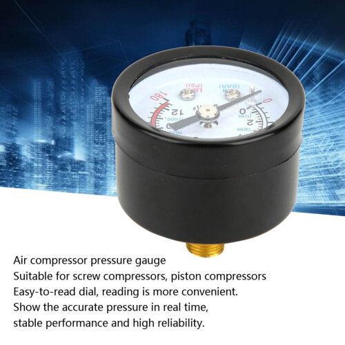 Durable Y40 Iron Shell Air Compressor Pressure Gauge 0-200 PSI 2