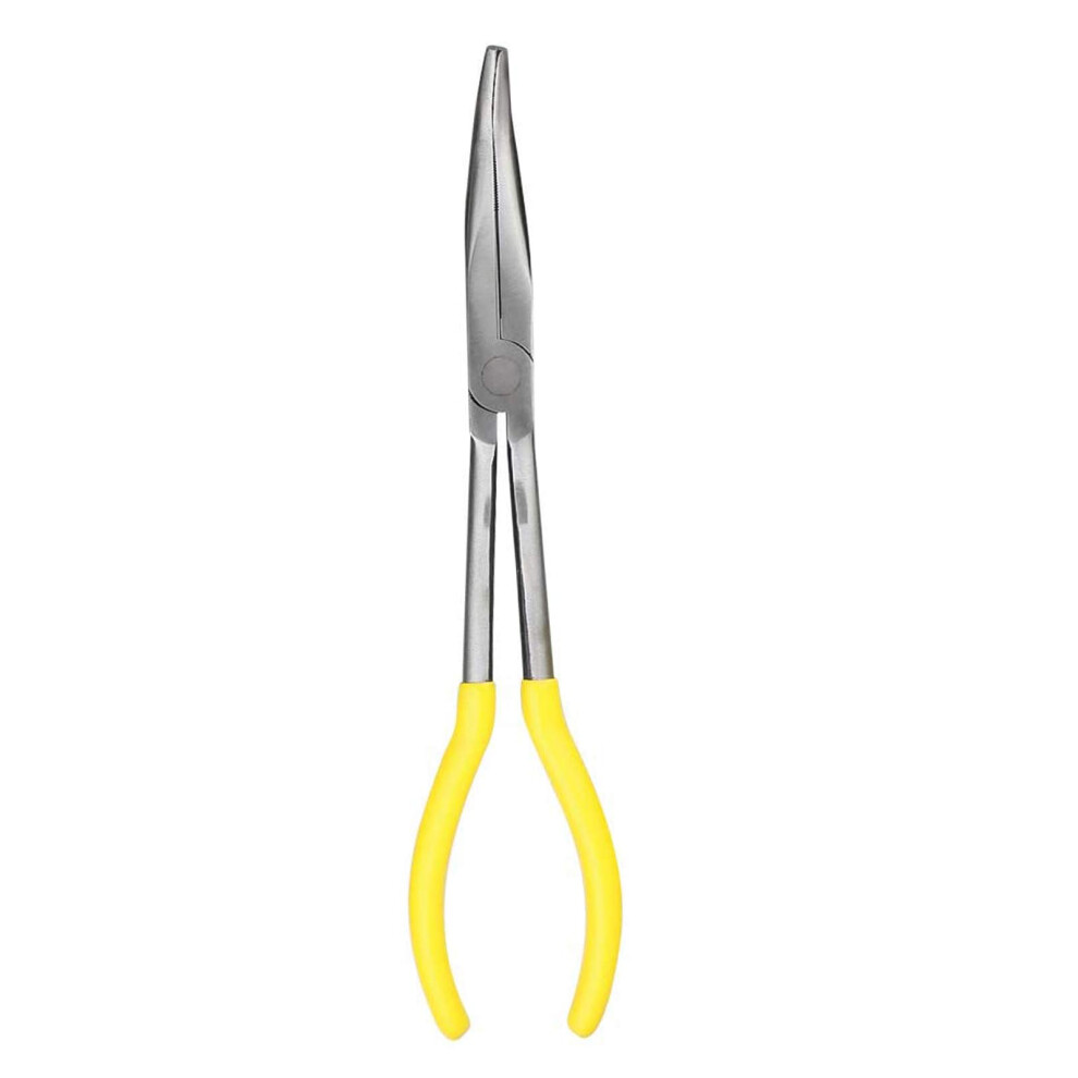 11 Inch Long Reach 45 Bent Long Nose Pliers With Nonslip Jaws For Mechanics 9094768017043