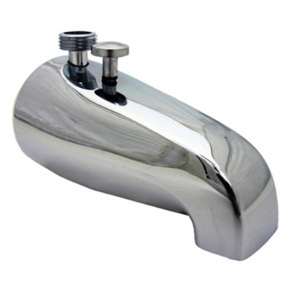 Chrome Bathtub Spout With Diverter, 1/2Inch Iron Pipe Outlet, Corrosionresistant Finish 9199774790666
