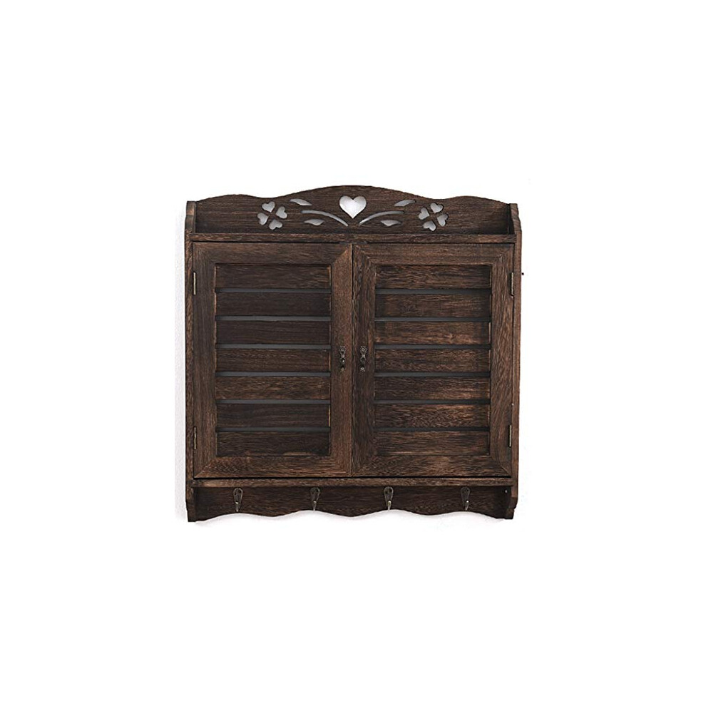 Wall Mounted Wifi Router Shelf With Cable Management, Adjustable Wooden Storage Box Brown 47X6x48cm 9094768017388