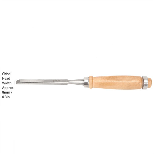 8mm Chrome Vanadium Wood Chisel - Durable Carpentry Hand Tool 2
