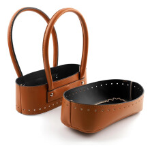 DIY Bag Making Kit 2Piece Set, PU Leather Flap Cover With Hardware, Bags Bottom, Crossbody And Knitting Bags, Brown