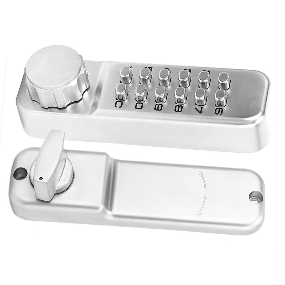 Zinc Alloy Waterproof Mechanical Digital Door Lock Set, Silver 6951379802556