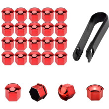 Wheel Nut Covers AntiTheft 17mm Hex Caps Red 20pcs Dustproof for BYD Atto 3 Han Sea Lion Seagull