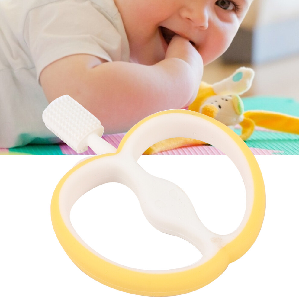 Yellow Fruit-Shaped Silicone Baby Toothbrush, Infant Oral Care,