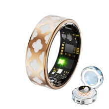 Rose Gold Smart Fitness Ring for Men and Women, Waterproof 5ATM Health Tracking Ring with Heart Rate and SpO2 Monitor, Size 11