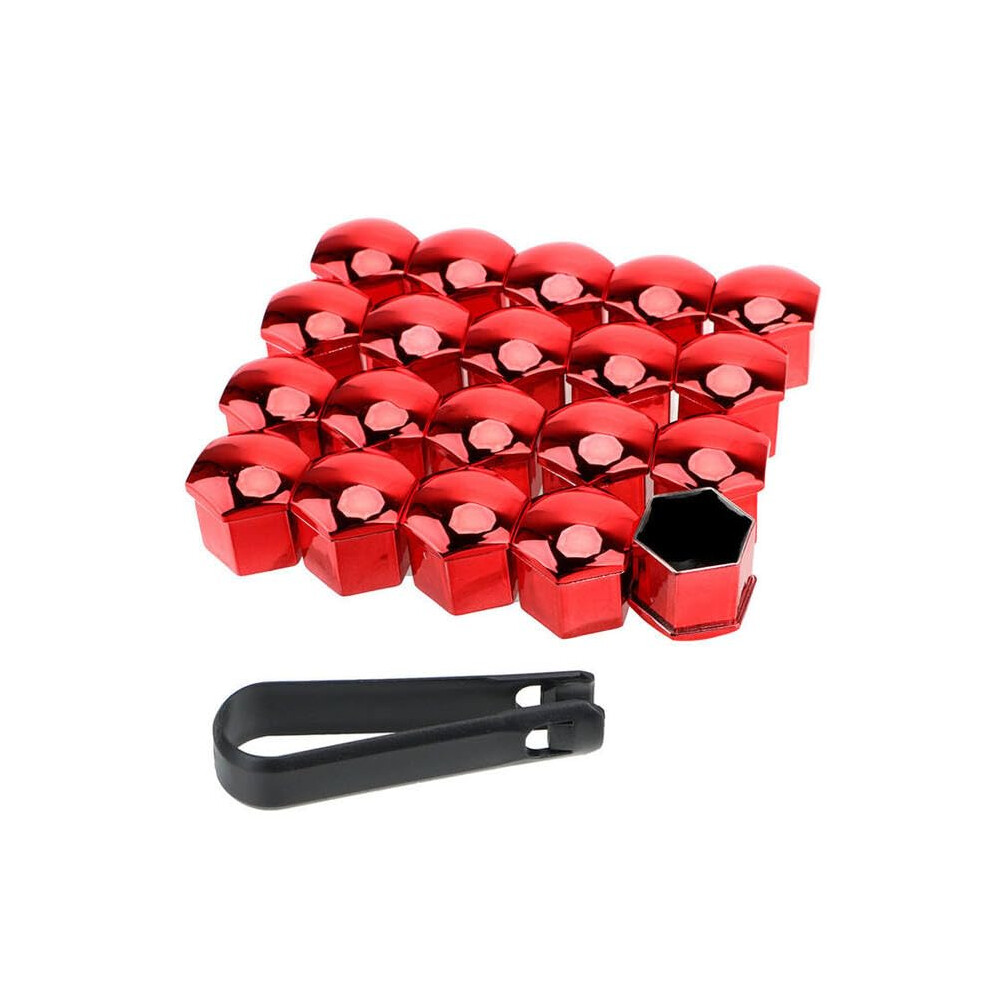 Wheel Nut Cap For Clclass 20072014, Hexagonal Lug Nut Covers, 17Mm, 20 Pieces, With Removal Tool Red 9199774791953