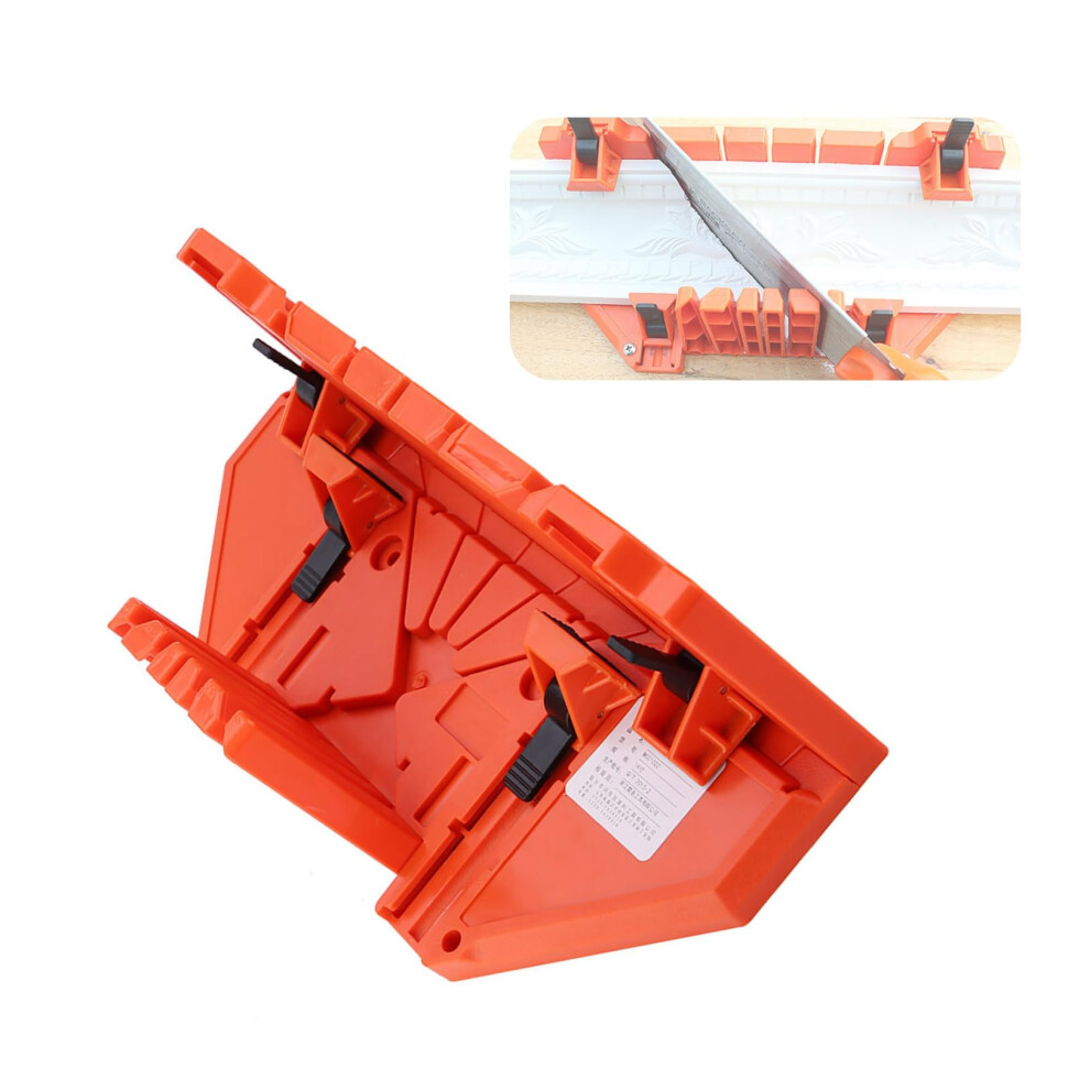 14 Inch Plastic Miter Box With Hand Saw, Clamp For Accurate Angle Cutting, Woodworking Guide 9094768018781