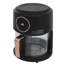 Glass Air Fryer 3.81QT Clear View 1200W Touchscreen with 8 Presets for Even Cooking and Fast Heating