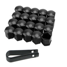 Nut Caps 20 Pcs Car Styling 17mm Black