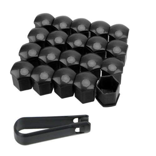 Nut Caps 20 Pcs Car Styling 17mm Black