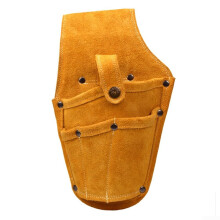 Leather Tool Belt with Heavy Duty Cowhide Drill Holster and Metal Buckle for Construction