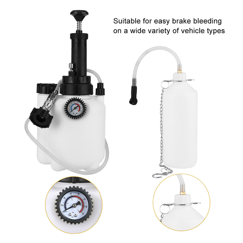 3L Pneumatic Brake Clutch Bleeder Kit, 1L Bottle, White 4321379806274