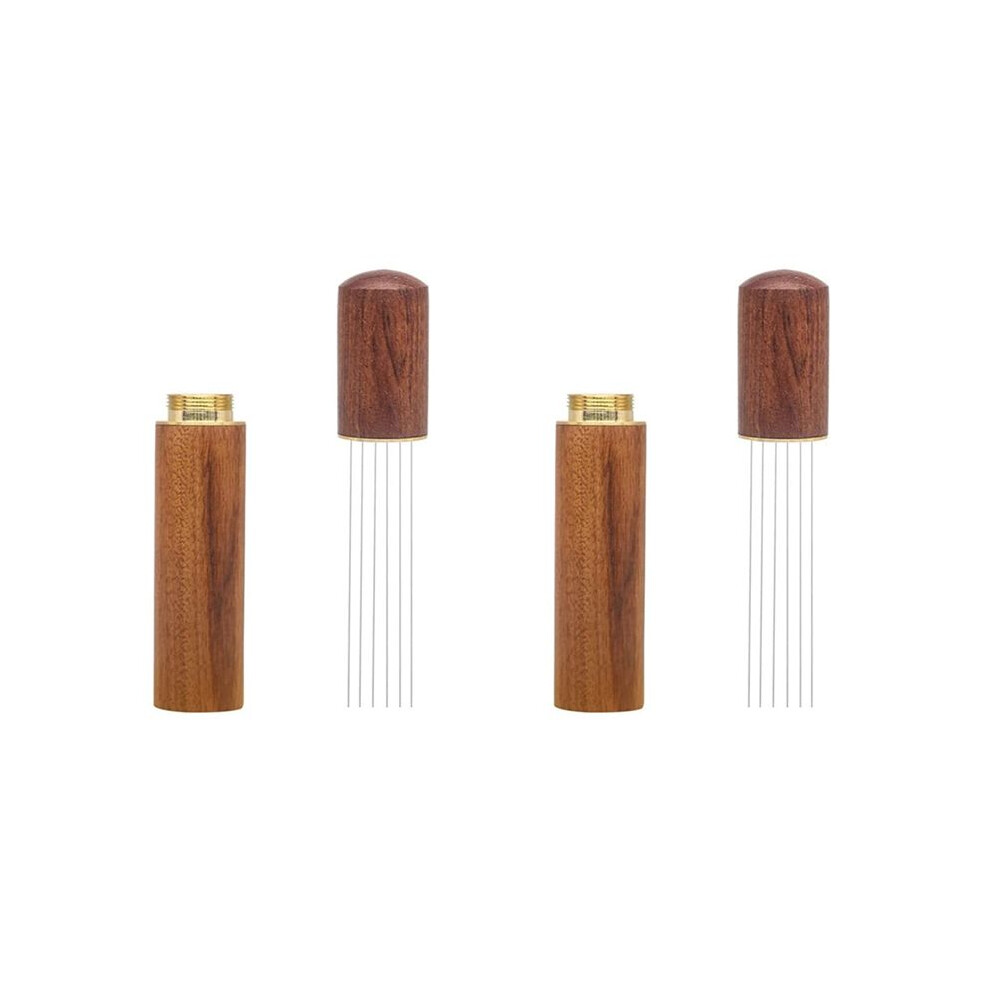 2X Espresso Coffee Stirrer Espresso Distribution Tool Portable Espresso Distribution Tools,6 Needles Rosewood Color 6032382506379