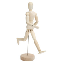Flexible, drehbare und gelenkige Mannequin, robustes Material, glattes Holz, Zeichenfigur mit Sockel, verstellbare Gelenke, ideales Geschenk für