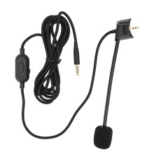 Cable de audio de repuesto con interruptor de silencio, control de volumen de micrófono en línea, micrófono con brazo para juegos con reducción