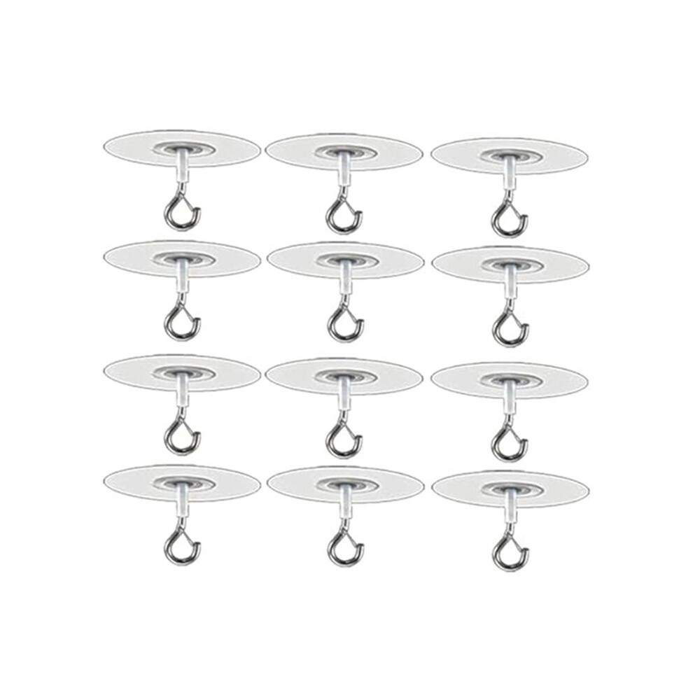 Light 12Pcs Self Adhesive Ceiling Hooks No Drilling Ceiling Hooks For Hanging Small Plants Wind Chimes