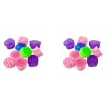 20Pcs Cake Baking Mold Chocolate Jelly Maker Mould Silicone Rose Muffin Cookie Cup (Random Colors)