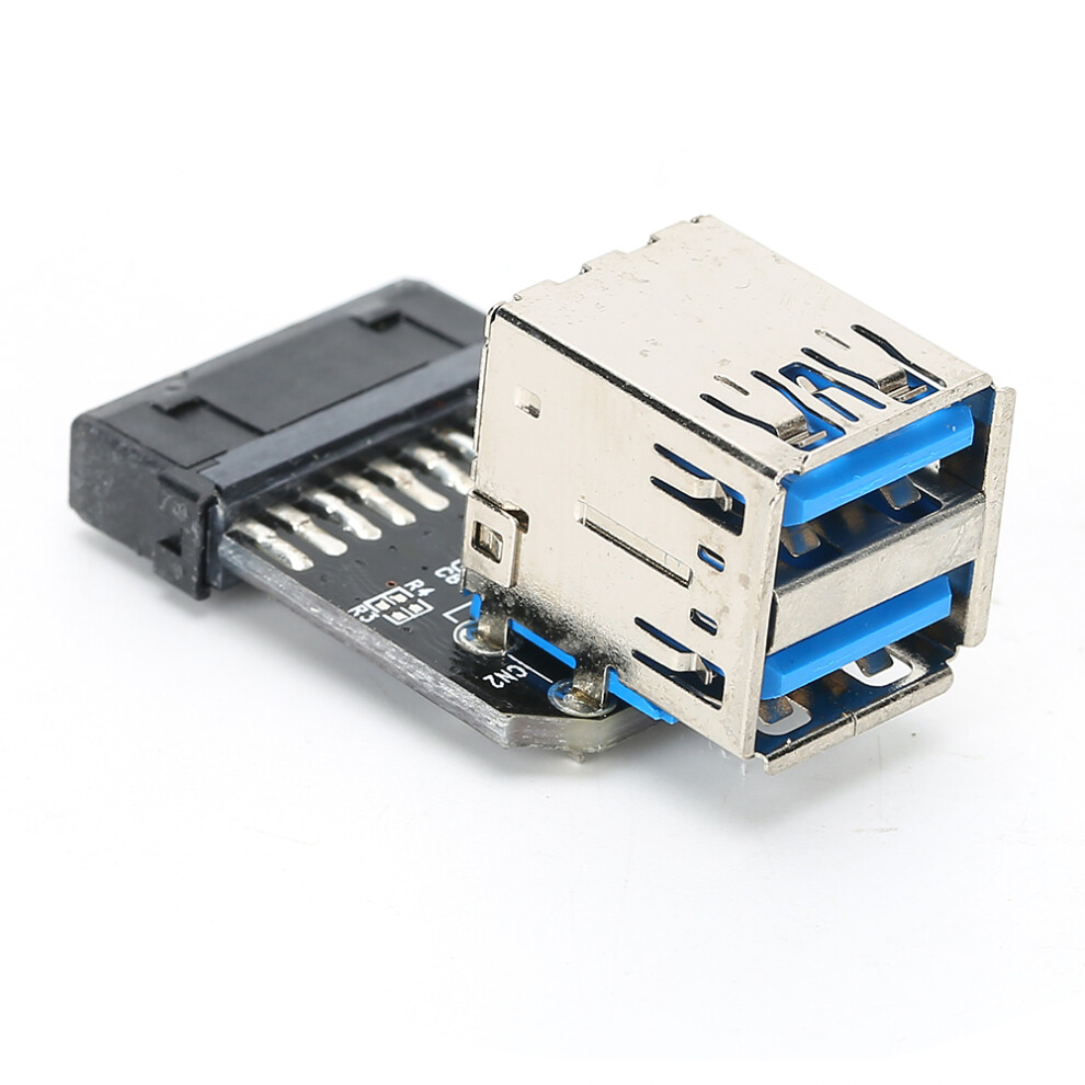 19Pin To 2-Port Usb 3.0 Adapter Converter Abs Computer Accessories Black 7901379808927