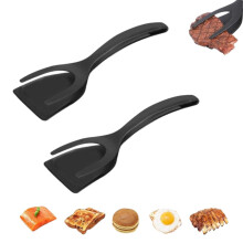 2Pcs Spatula Tongs 2 in 1 Non Stick Grip and Flip Cooking Spatula for Pancakes Fish Omelet Bread