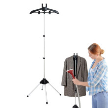 Garment Steamer Hanger Stand Floor Standing Rotatable Telescopic Clothes Ironing Rack Black For Travel Home Hotel