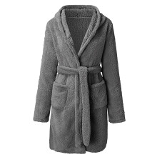 Men's Bathrobe And Pajama Pants Set Grey M Velvet Flannel Long Sleeve Warm And Comfortable