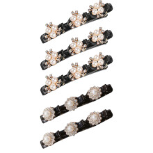 Presilhas de cabelo trançadas com pedras de cristal brilhantes, acessório decorativo para mudar o visual rapidamente, presente perfeito para