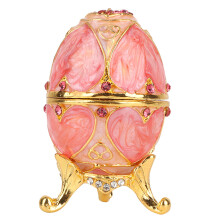 Sieradendoosje in vintage Fabergé-stijl met scharnierend ontwerp, gemaakt van duurzame zinklegering en handgeschilderd emaille voor een rijke