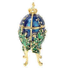 Multipurpose Storage With A Touch Of Luxury, Zinc Alloy Collectible Enameled Egg, Unique Decor Ideal For Home Decoration Or As A Gift