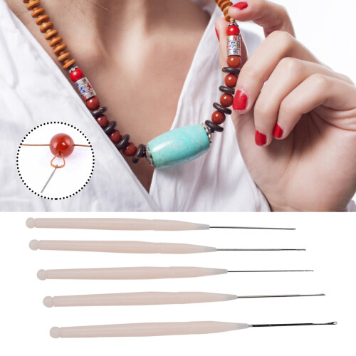 Crochet Hooks for Jewelry Making, Threading Needles with Precision Handle Design, Beading String Tools for Hole Diameter Below 8mm, Time and Labor Sav 1