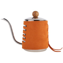 Bouteille Huggies en cuir véritable de qualité supérieure, bouilloire à filtre en acier inoxydable avec col de cygne, cafetière à filtre de 500
