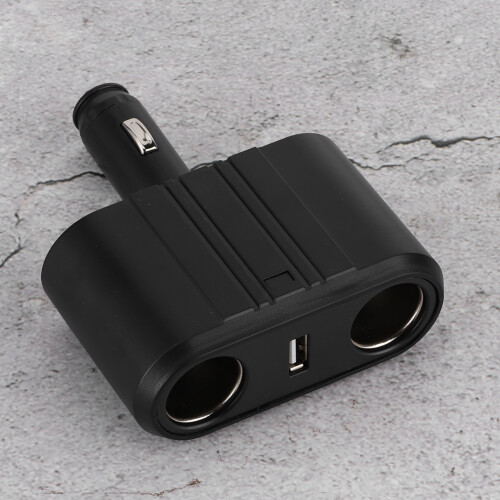 Car Cigarette Lighter Splitter 2 Way Adapter with USB Fast Charge 12-24V 2