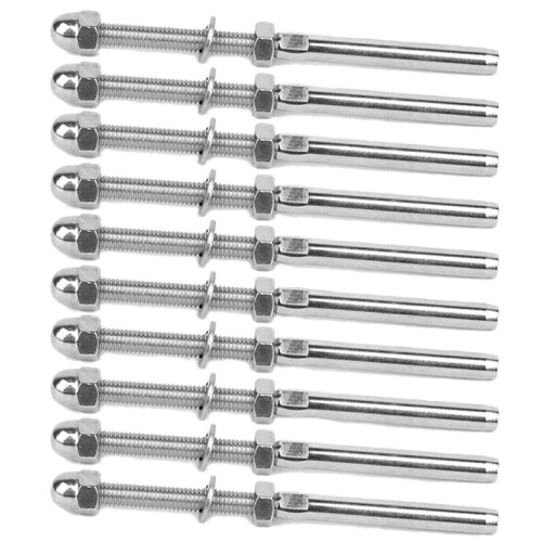 150 Pcs Stainless Steel Handrail Railing Cable Tensioner Threaded Stud End Fitting for 1/8 Inch Cable Wire (50 Pack) 1