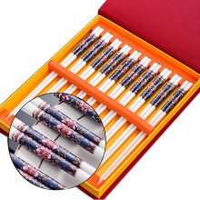 Porcelain Chopsticks Set with Gift Box, 10 Pairs Dishwasher Safe Bone China Chopsticks