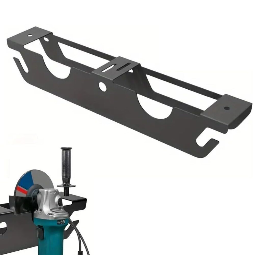 Angle Grinder Holder 2 Bay Rack With Cord Hanger Wall Mount Bracket Steel Organizer For Tools Drills Wrenches 9199774798389