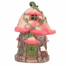 Figurine en résine pour accessoires de jardin féerique, statue d'extérieur lumineuse à énergie solaire avec lumières LED, décoration de jardin