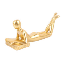 Skulpturer i abstrakt stil, figur i harpiksmateriale af premiumkvalitet til skrivebordsdekoration, moderne, enkel skulptur med lys farve og glat