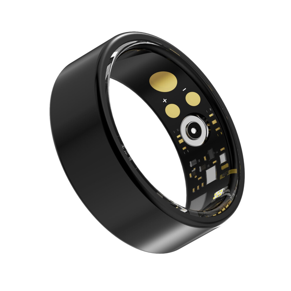 Smart Ring with Heart Rate Sleep Blood Oxygen Tracking IP68 Waterproof for iOS Android Black 10