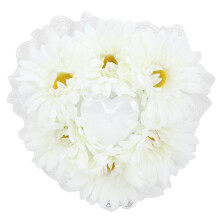 Coussin d'alliances pour la cérémonie, porte-alliances en forme de cœur avec un élégant motif floral romantique, coussin d'alliances doux et