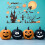 Εορταστικά αυτοκόλλητα παραθύρου για το Halloween, ζωηρά χρώματα που κοσμούν τη 5